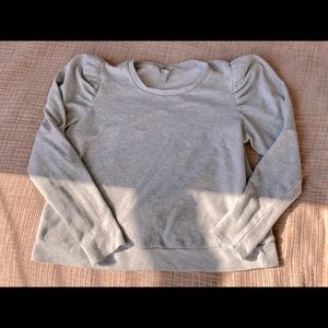 gray puff sleeve sweater